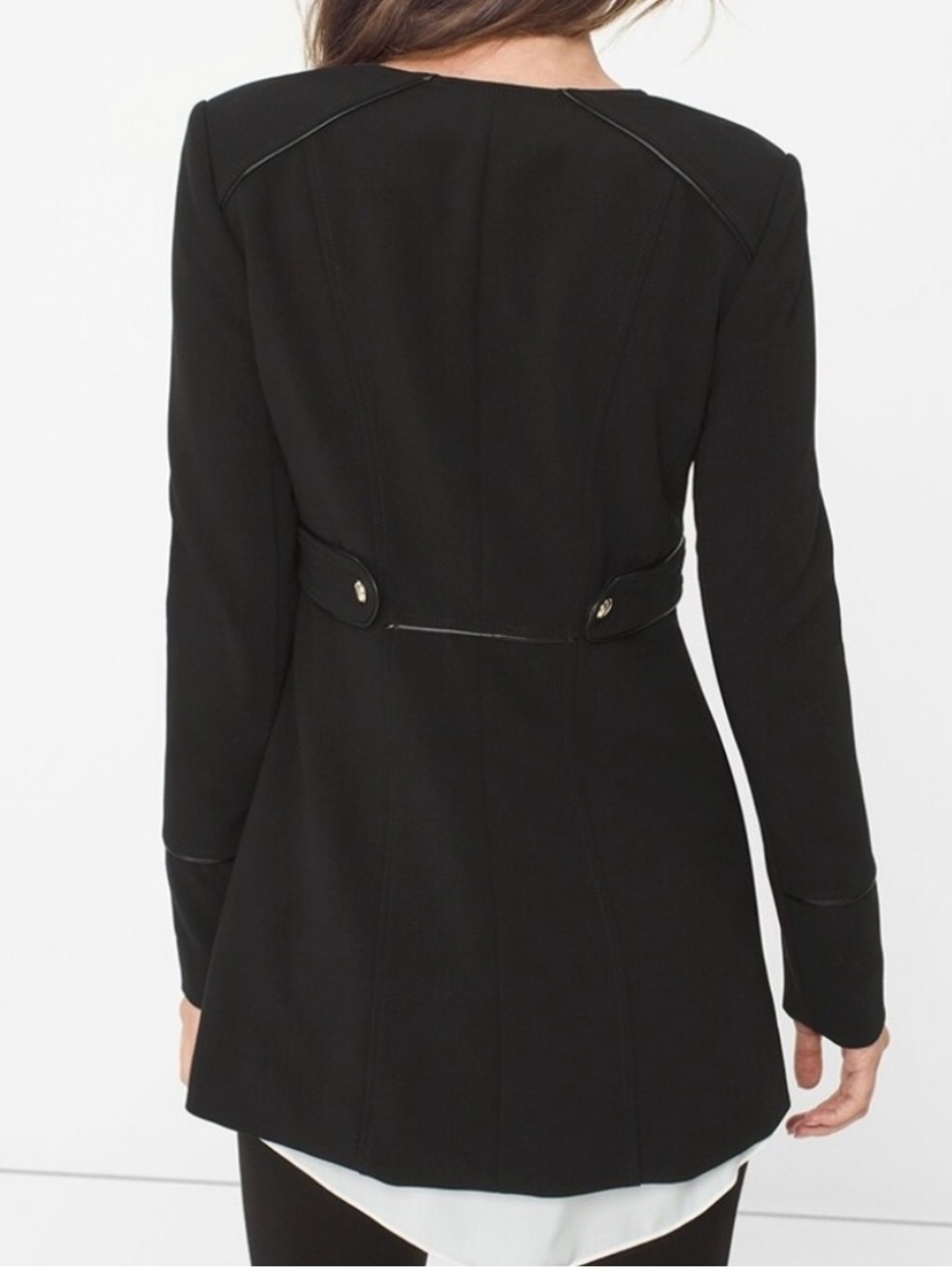 White House Black Market military topper jacket and skirt set. - Picture 3 of 16